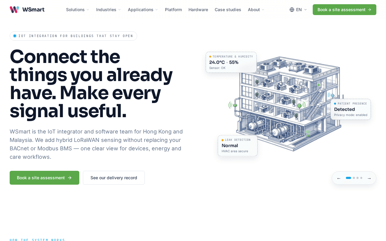 WSmart live product site homepage at wsmart.io